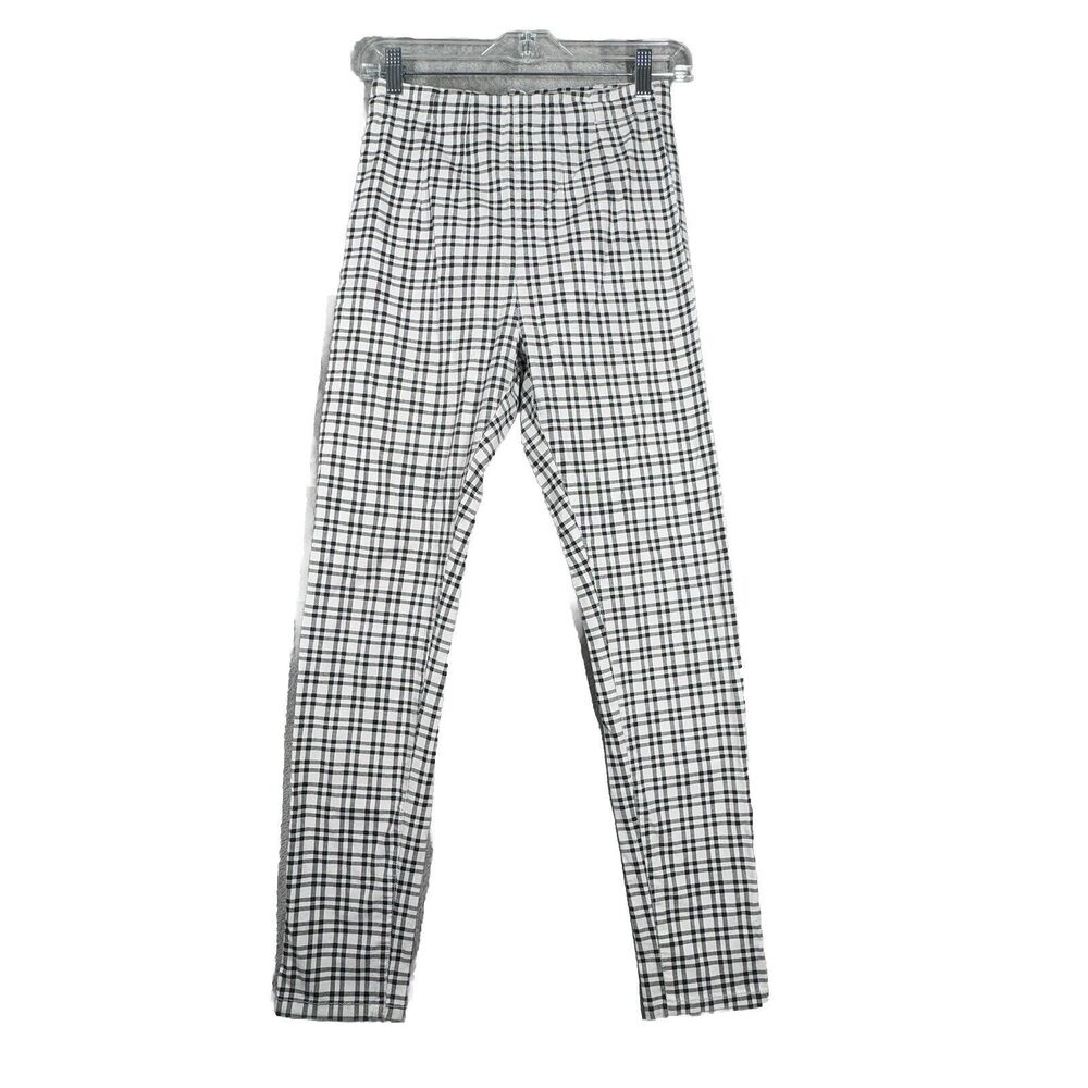 Urban Outfitters Pants Womens‎ 0 White Black Windowpane Plaid Preppy Academia
